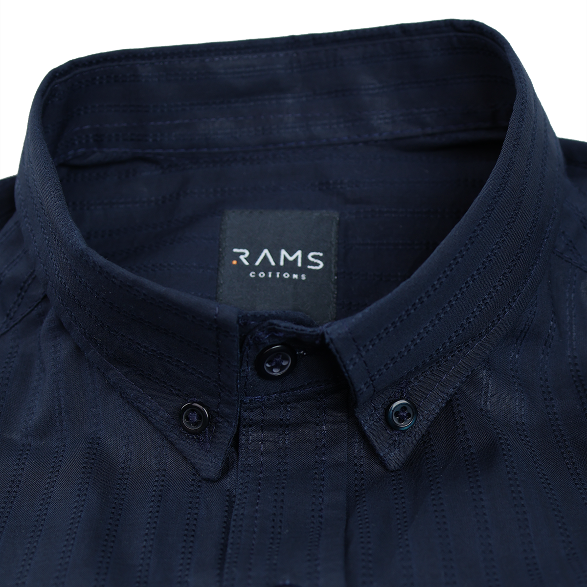 Foto 4 pulgar | Camisa De Manga Larga Para Hombre Marca Rams Cottons Modelo Dolby Color Azul Marino Con Rayas 100% Algodón