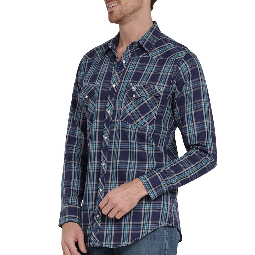 Foto 5 | Camisa Vaquera Wrangler Slim Fit Manga Larga 309 Azul para Hombre