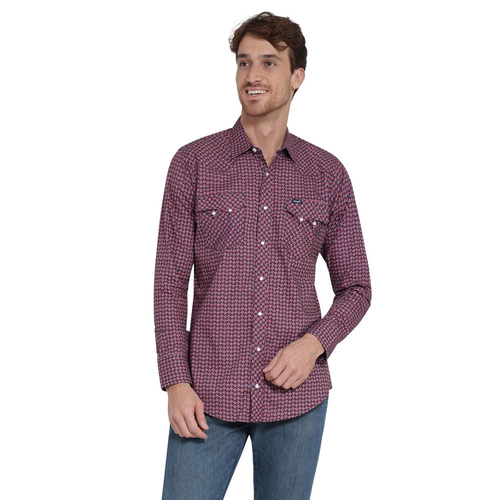 Foto 2 pulgar | Camisa Vaquera Wrangler Slim Fit Manga Larga 409 Rojo para Hombre