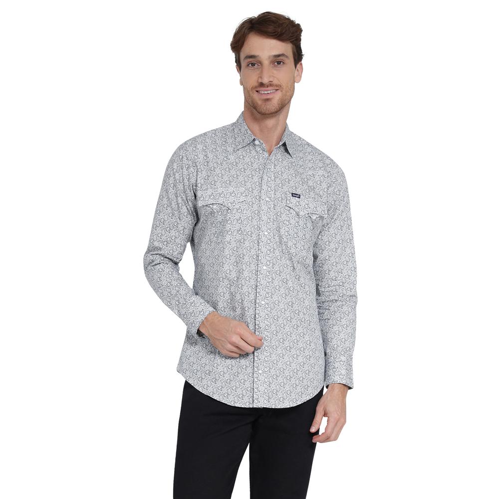 Foto 2 pulgar | Camisa Vaquera Wrangler Slim Fit Manga Larga 410 Blanco