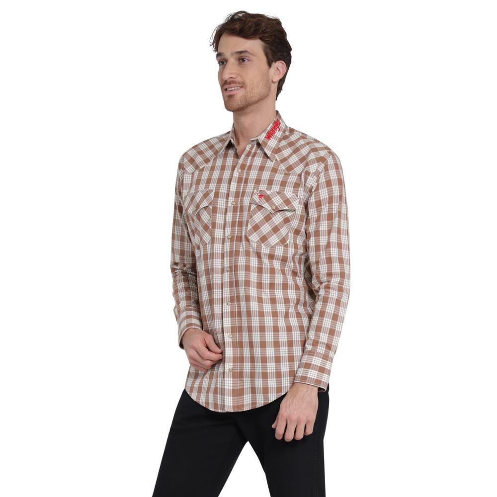 Foto 2 | Camisa Vaquera Wrangler Regular Fit Manga Larga 402 Café