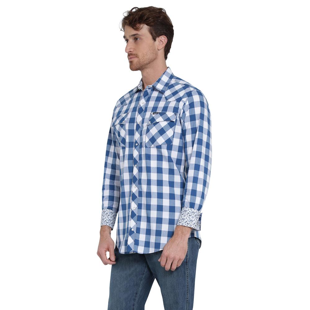 Foto 3 pulgar | Camisa Vaquera Wrangler Slim Fit Manga Larga 404 Azul