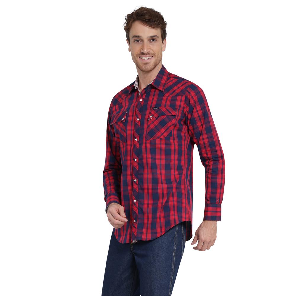 Foto 3 pulgar | Camisa Vaquera Wrangler Slim Fit Manga Larga 401 Rojo para Hombre