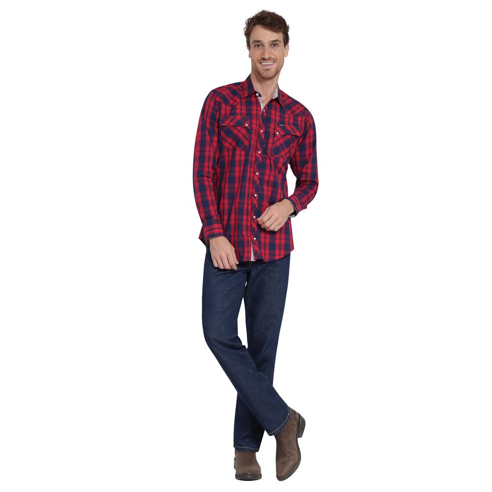 Foto 5 pulgar | Camisa Vaquera Wrangler Slim Fit Manga Larga 401 Rojo para Hombre