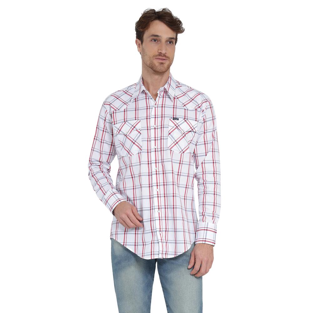 Foto 2 pulgar | Camisa Vaquera Wrangler Regular Fit Manga Larga 404 Blanco para Hombre