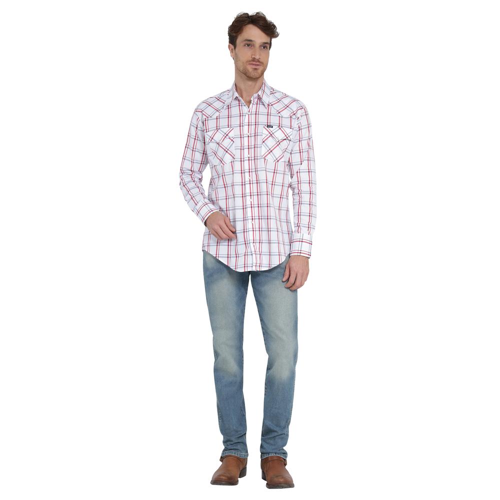 Foto 5 pulgar | Camisa Vaquera Wrangler Regular Fit Manga Larga 404 Blanco para Hombre