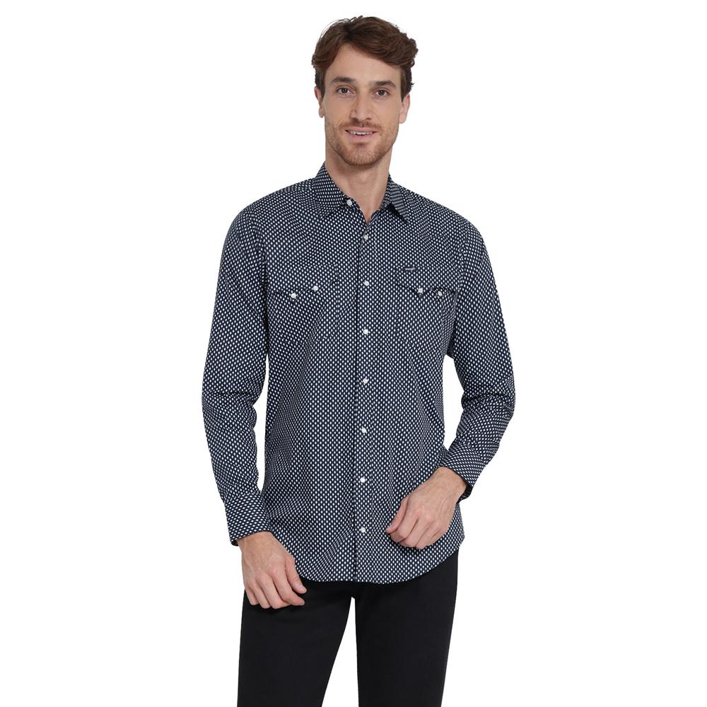 Foto 2 pulgar | Camisa Vaquera Wrangler Slim Fit Manga Larga 412 Azul Marino