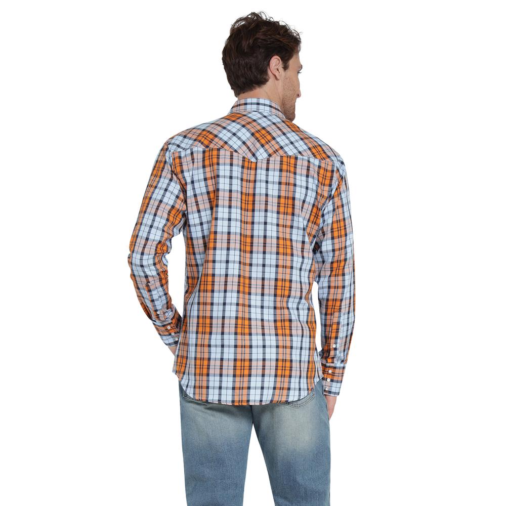 Foto 4 pulgar | Camisa Vaquera Wrangler Regular Fit Manga Larga 402 Naranja para Hombre