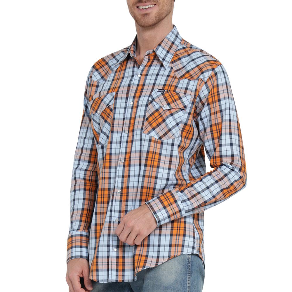 Foto 6 pulgar | Camisa Vaquera Wrangler Regular Fit Manga Larga 402 Naranja para Hombre