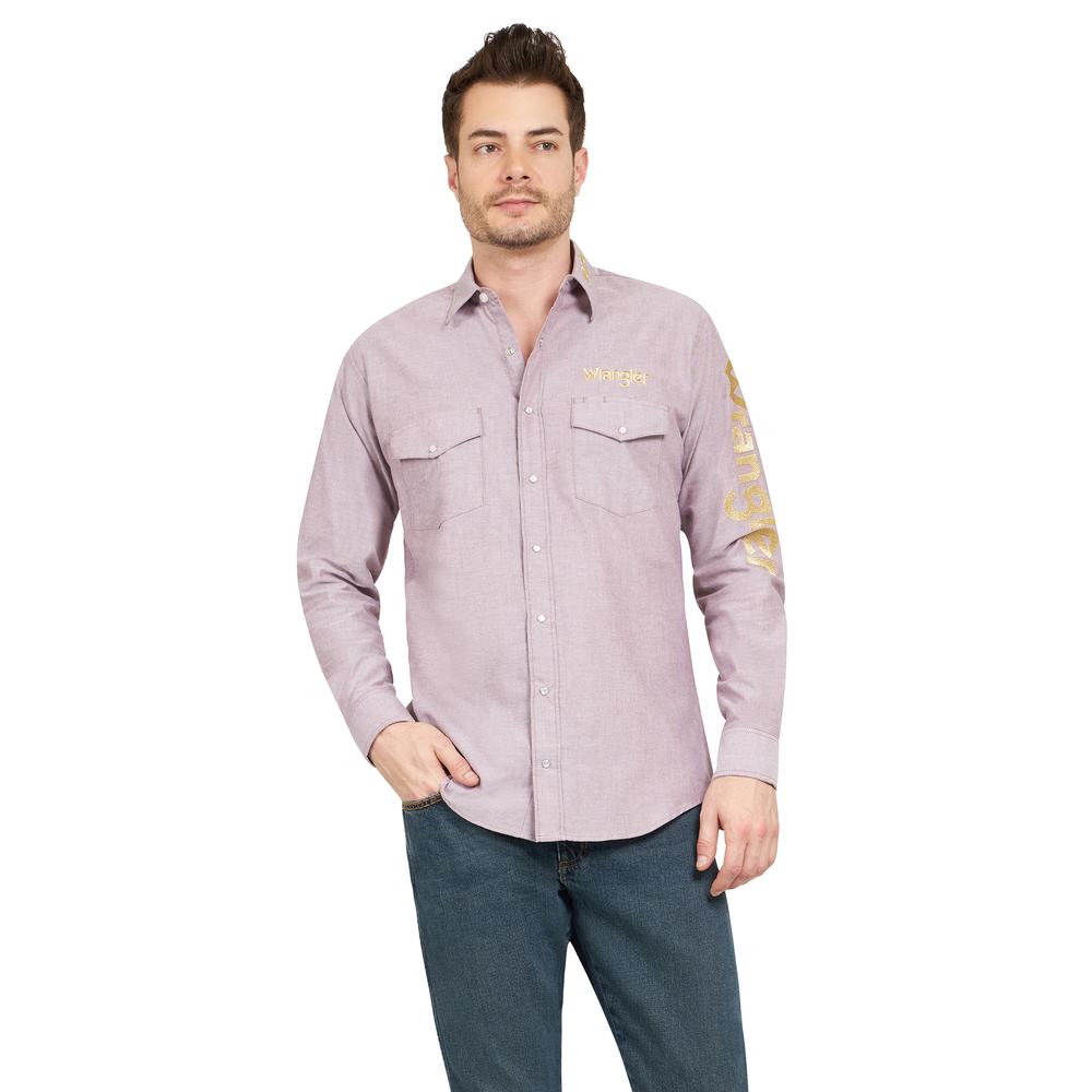 Foto 2 pulgar | Camisa Vaquera Wrangler Regular Fit Manga Larga 404 Rojo para Hombre