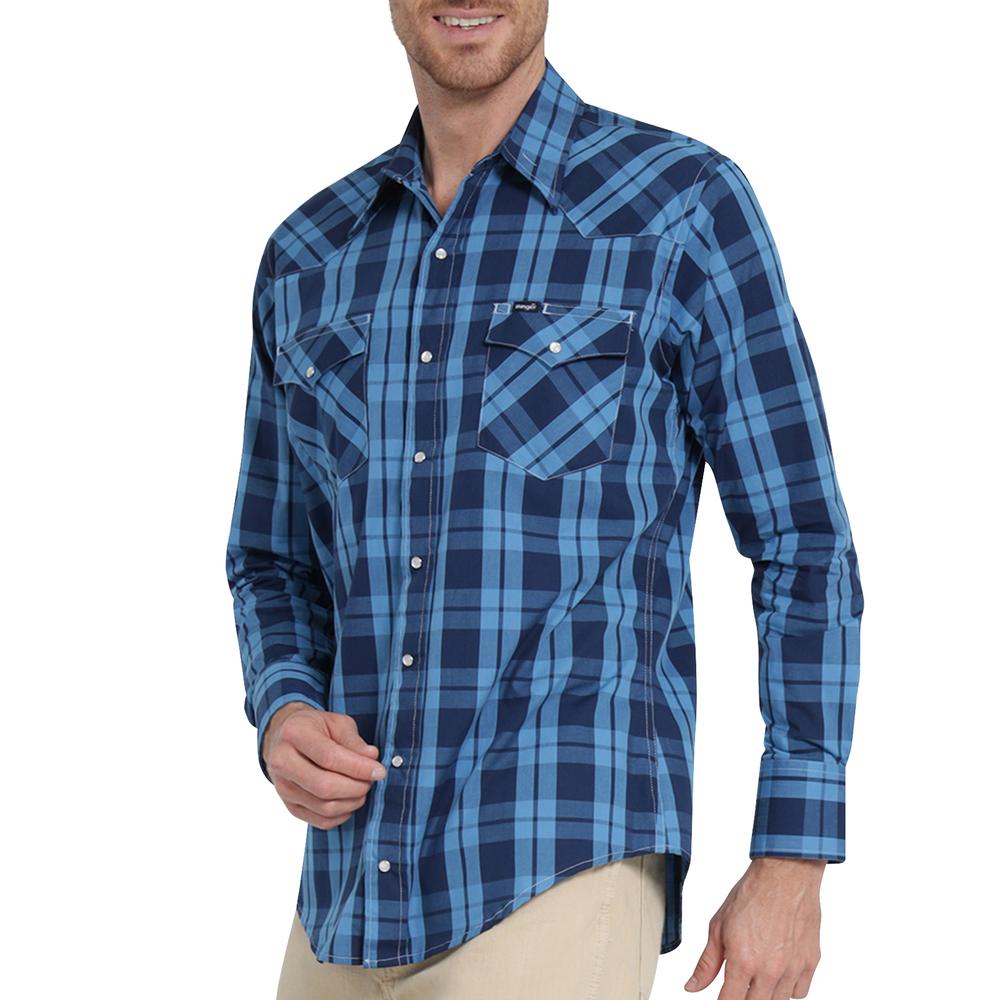 Foto 5 | Camisa Vaquera Wrangler Regular Fit Manga Larga Azul para Hombre