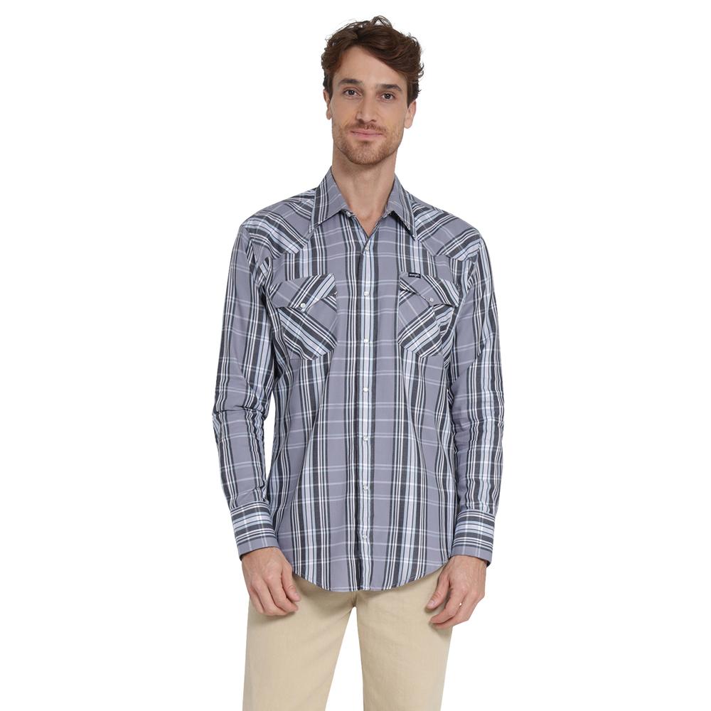 Camisa Vaquera Wrangler Regular Fit Manga Larga 414 Gris