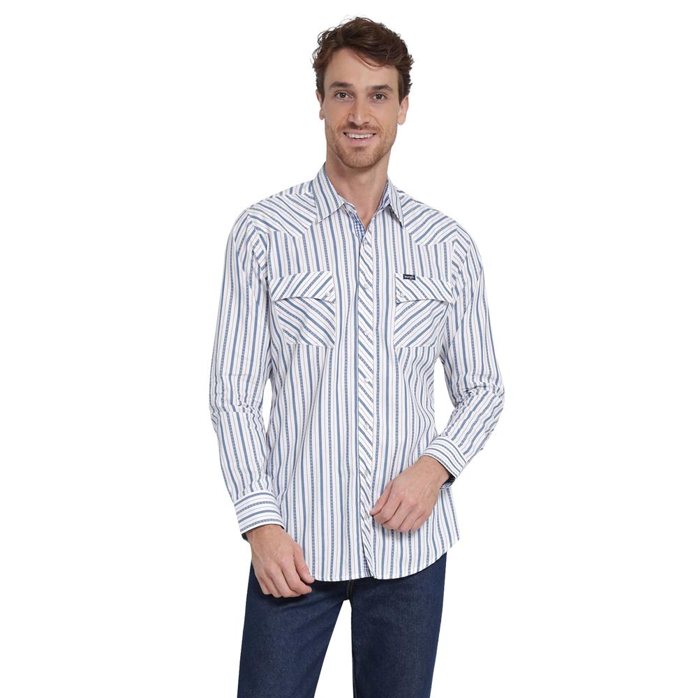 Foto 2 pulgar | Camisa Vaquera Wrangler Slim Fit Manga Larga 405 Azul