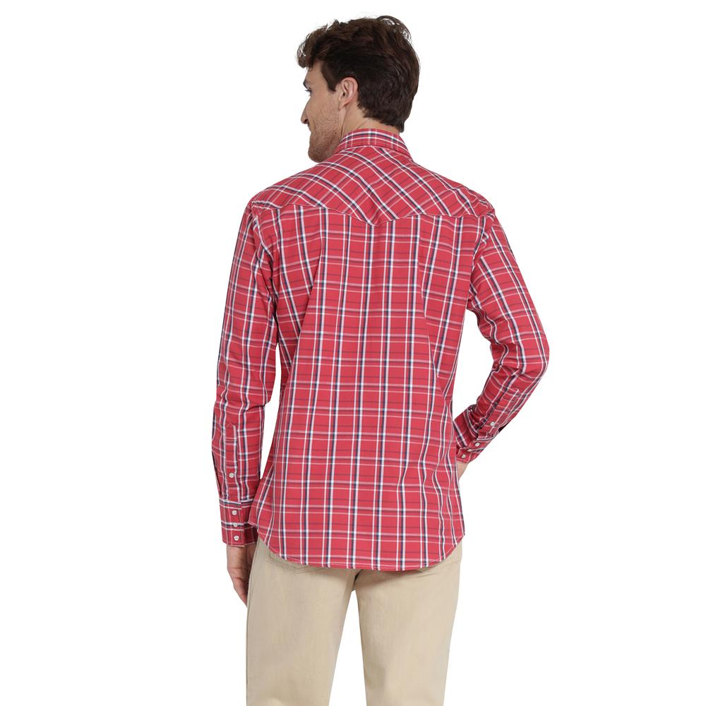 Foto 4 pulgar | Camisa Vaquera Wrangler Regular Fit Manga Larga 405 Rojo para Hombre