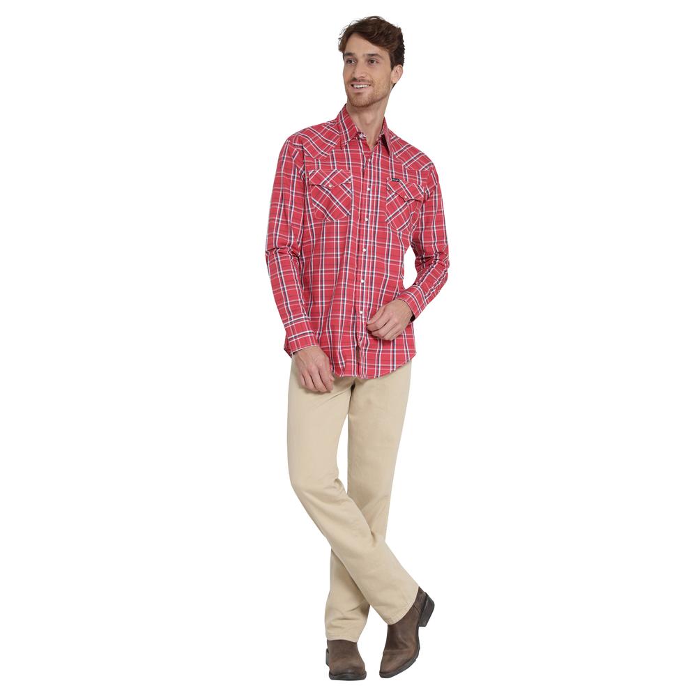 Foto 5 pulgar | Camisa Vaquera Wrangler Regular Fit Manga Larga 405 Rojo para Hombre