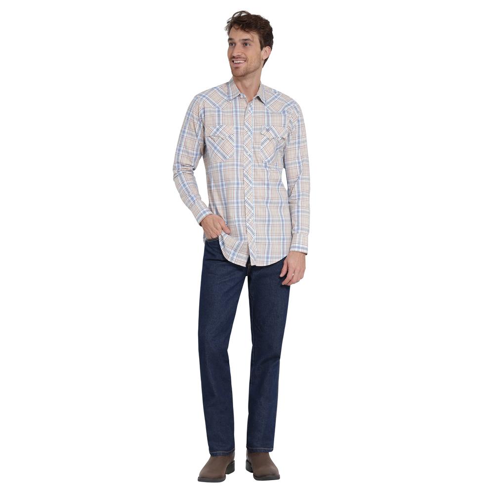 Foto 5 pulgar | Camisa Vaquera Wrangler Slim Fit Manga Larga 406 Beige para Hombre