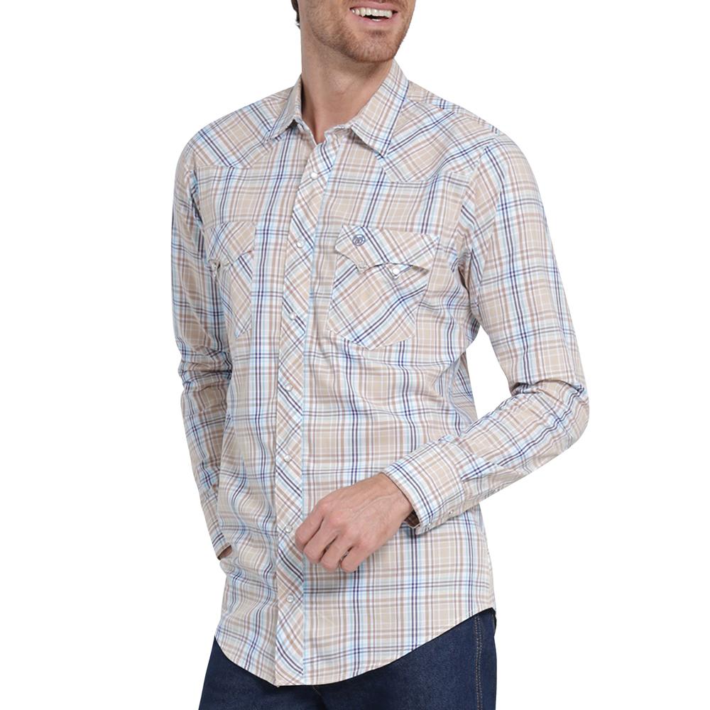 Foto 6 pulgar | Camisa Vaquera Wrangler Slim Fit Manga Larga 406 Beige para Hombre