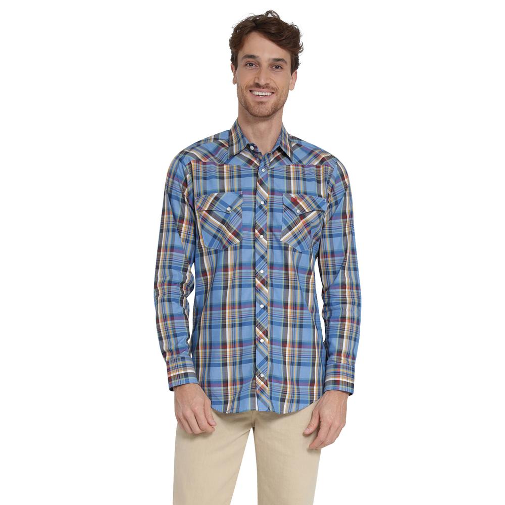 Foto 2 pulgar | Camisa Vaquera Wrangler Slim Fit Manga Larga 408 Azul