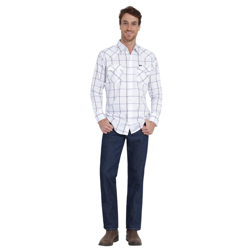 Foto 5 pulgar | Camisa Vaquera Wrangler Regular Fit Manga Larga 412 Blanco para Hombre