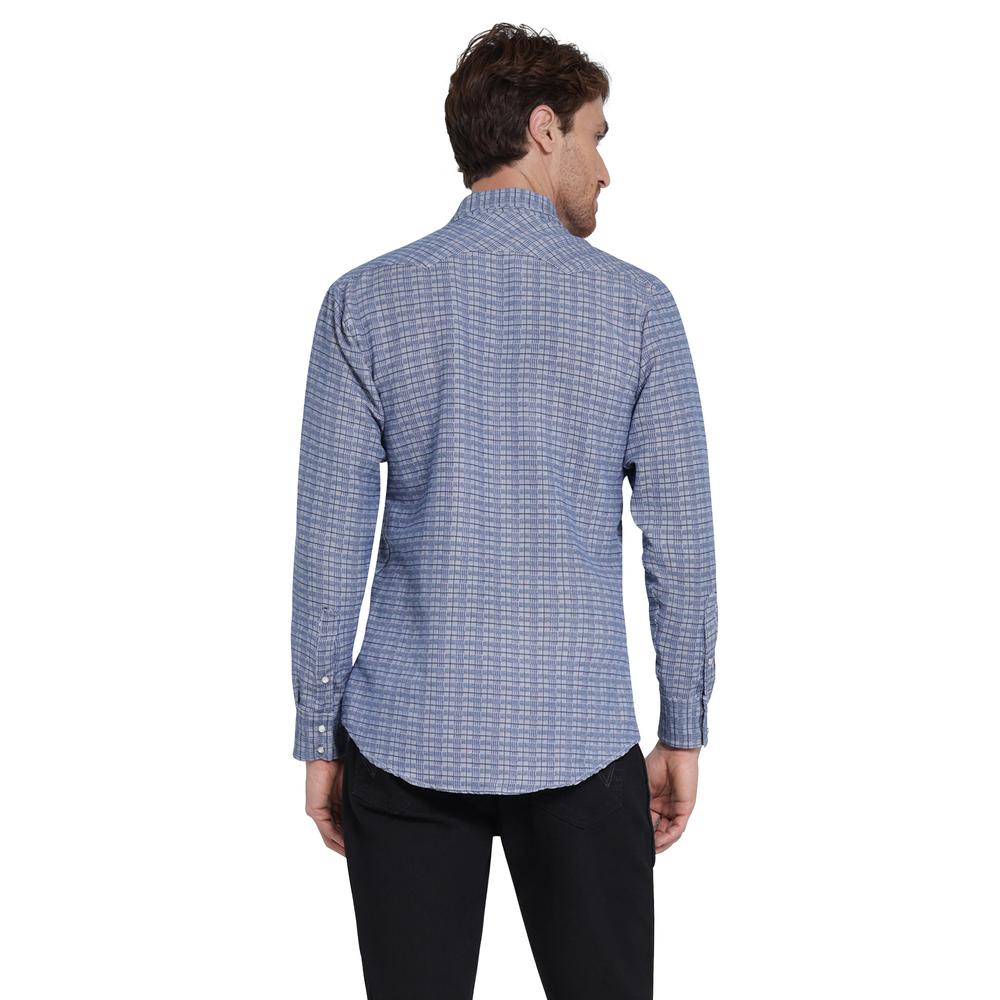 Foto 4 pulgar | Camisa Vaquera Wrangler Slim Fit Manga Larga Azul para Hombre