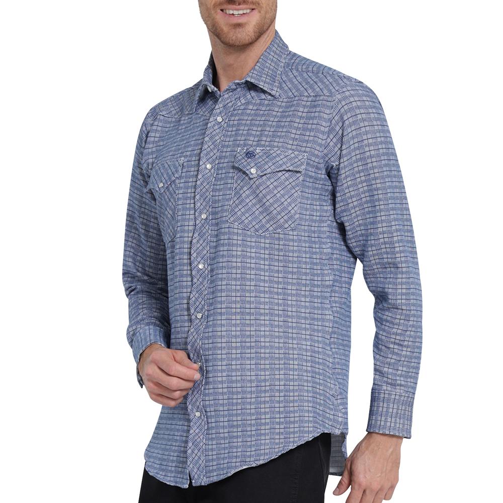 Foto 6 pulgar | Camisa Vaquera Wrangler Slim Fit Manga Larga Azul para Hombre