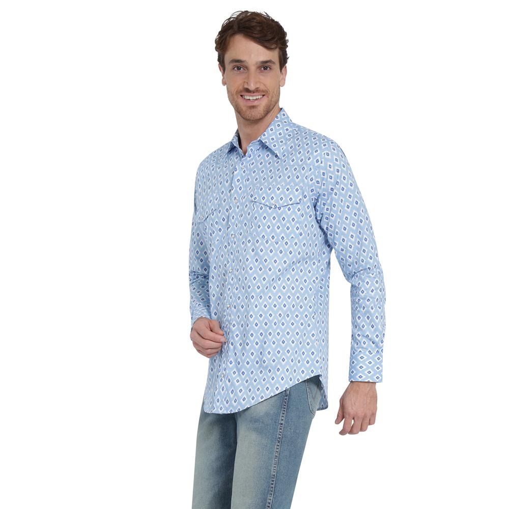 Foto 3 pulgar | Camisa Vaquera Wrangler Regular Fit Manga Larga 409 Azul