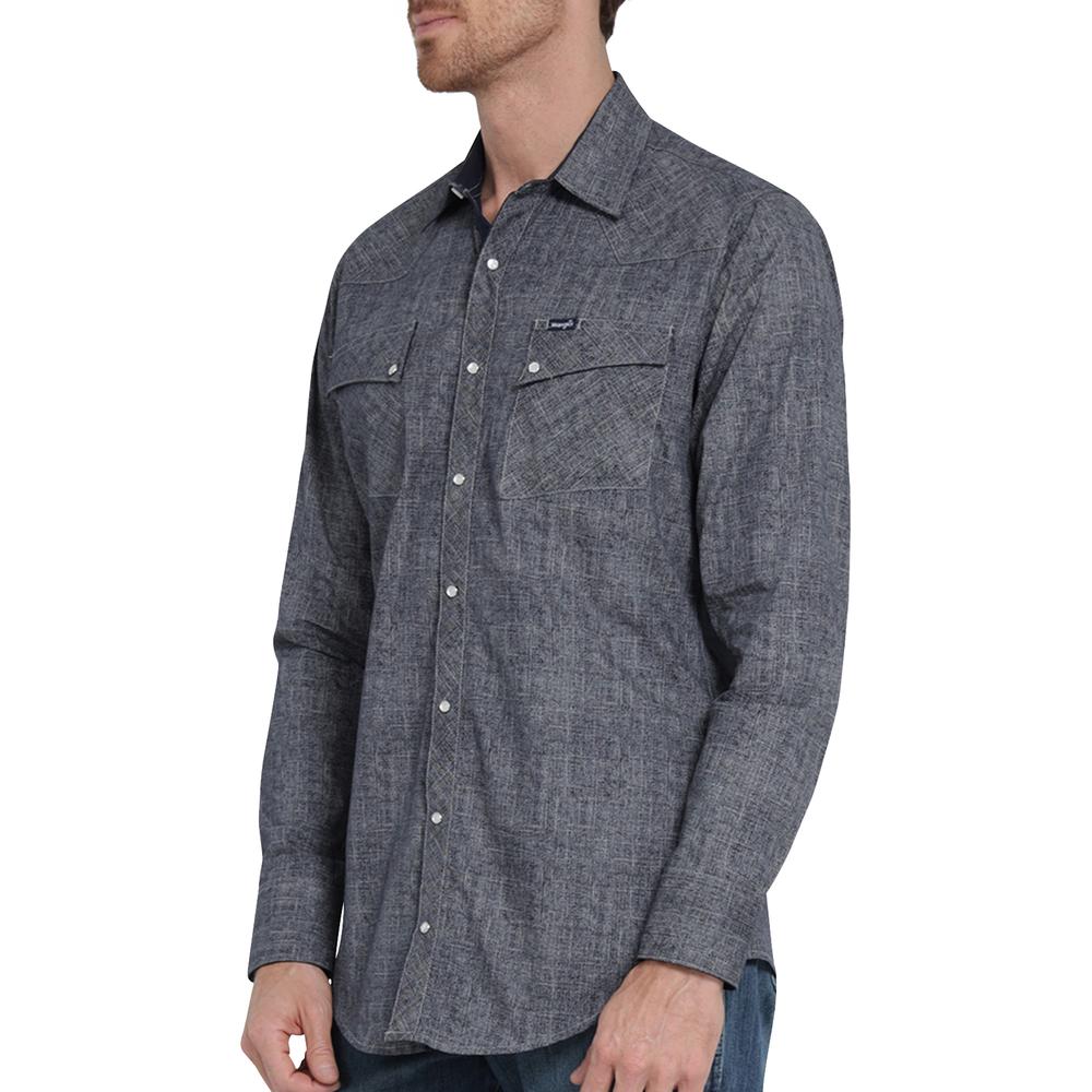 Foto 6 pulgar | Camisa Vaquera Wrangler Slim Fit Manga Larga 413 Gris