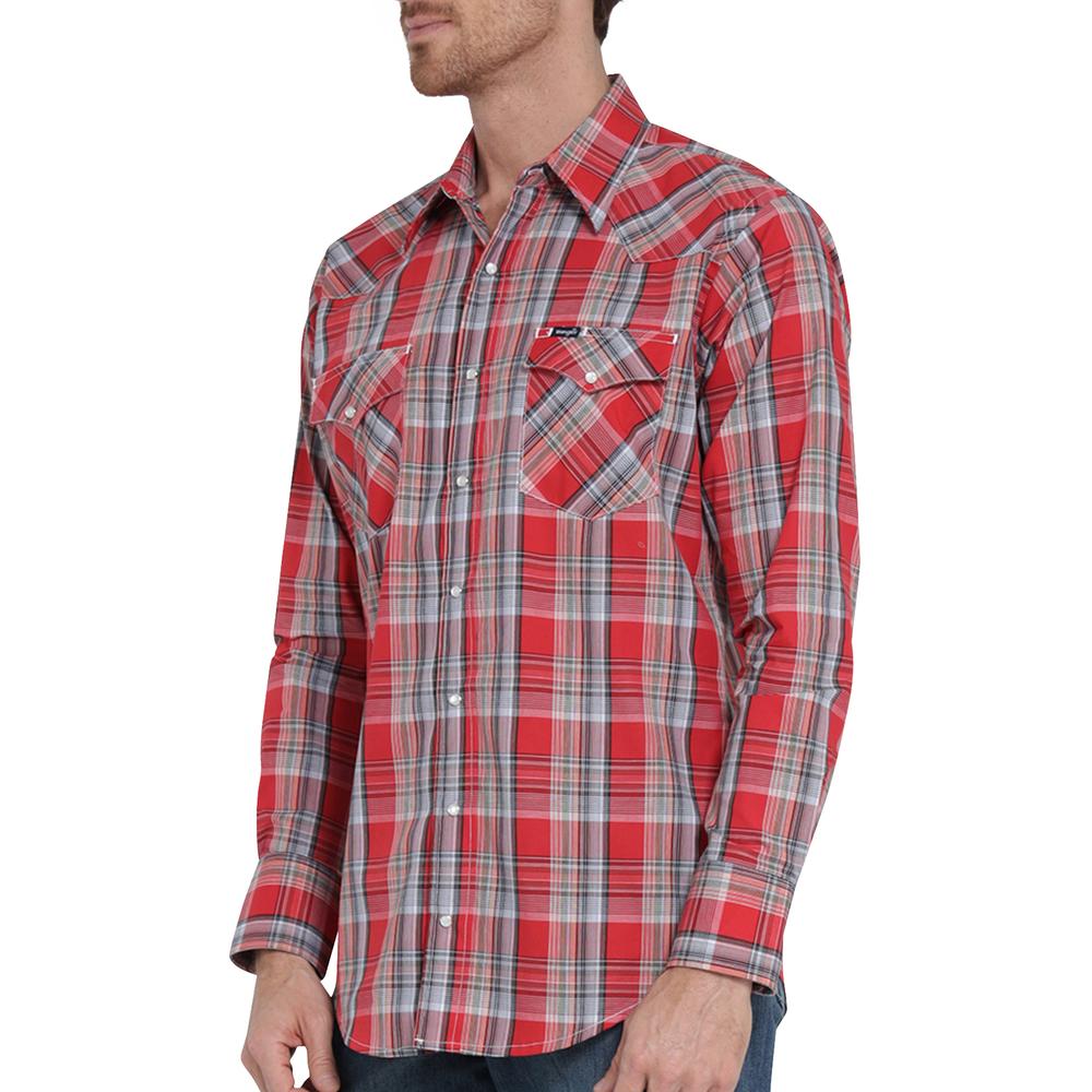 Foto 6 pulgar | Camisa Vaquera Wrangler Regular Fit Manga Larga 410 Rojo para Hombre