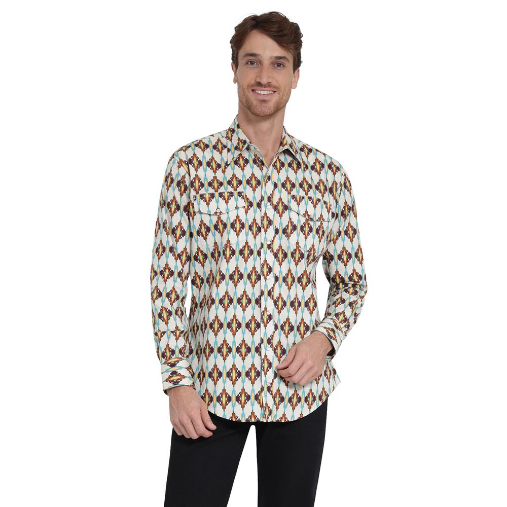 Camisa Vaquera Wrangler Regular Fit Manga Larga 403 Beige