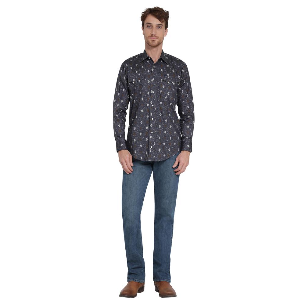 Foto 5 pulgar | Camisa Vaquera Wrangler Slim Fit Manga Larga Azul para Hombre