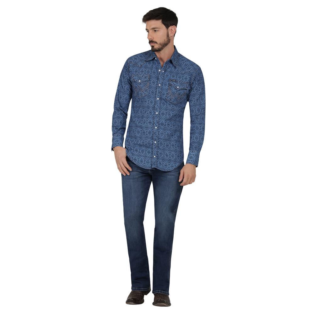 Foto 5 pulgar | Camisa Vaquera Wrangler Regular Fit Manga Larga 405 Azul