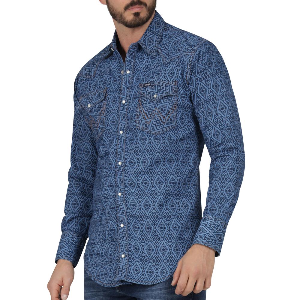 Foto 6 pulgar | Camisa Vaquera Wrangler Regular Fit Manga Larga 405 Azul