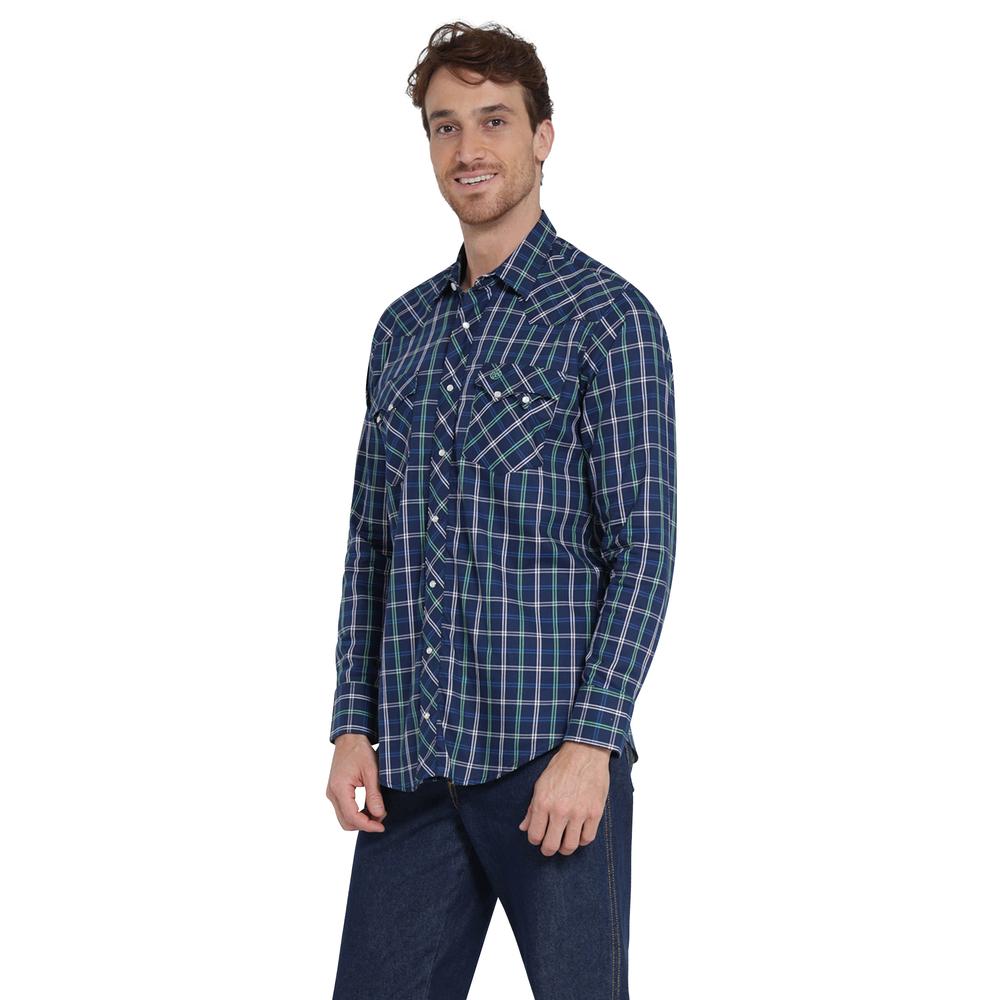 Foto 3 pulgar | Camisa Vaquera Wrangler Slim Fit Manga Larga 401 Azul Marino para Hombre