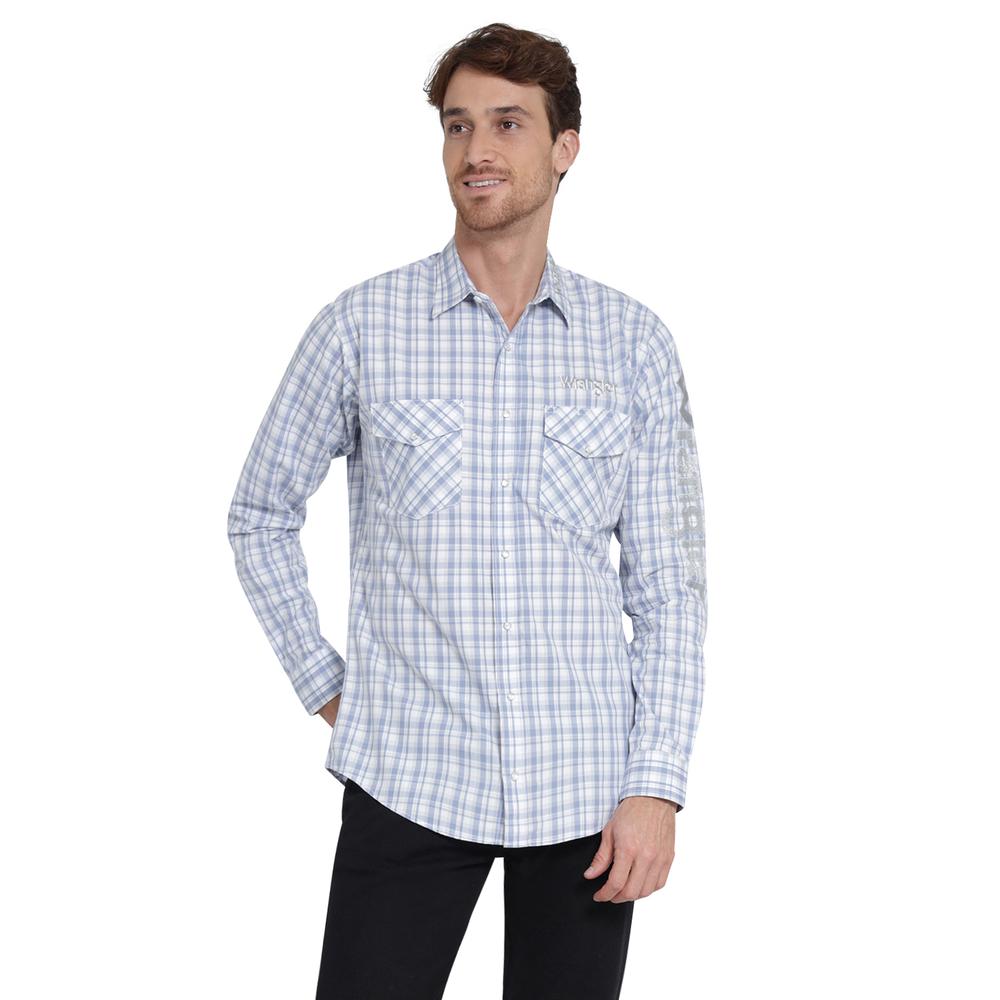 Camisa Vaquera Wrangler Regular Fit Manga Larga 401 Azul