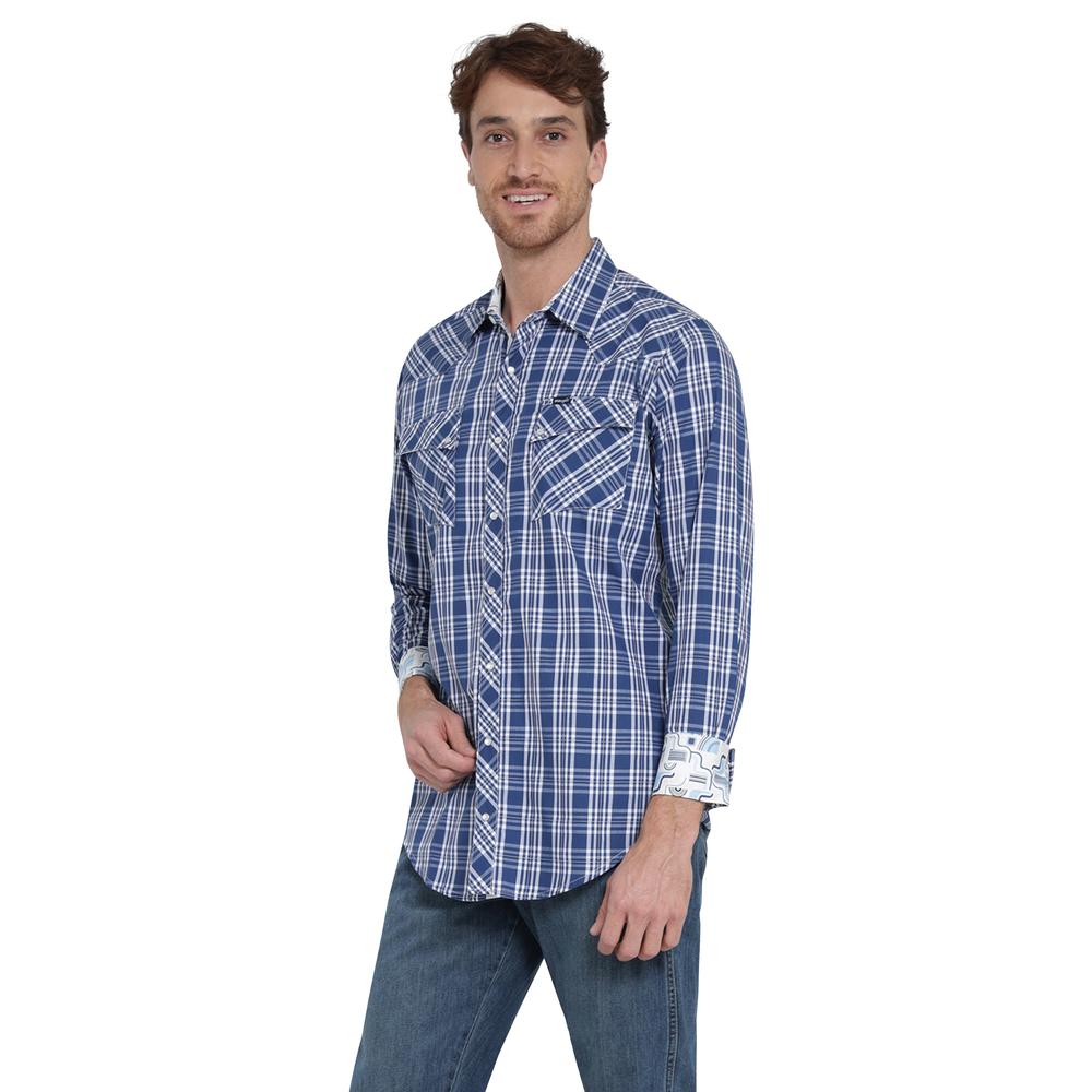 Foto 3 pulgar | Camisa Vaquera Wrangler Slim Fit Manga Larga 409 Azul