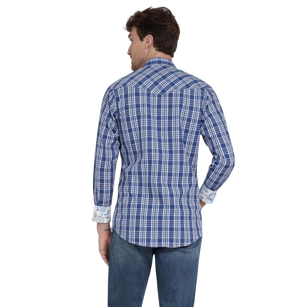 Foto 4 pulgar | Camisa Vaquera Wrangler Slim Fit Manga Larga 409 Azul