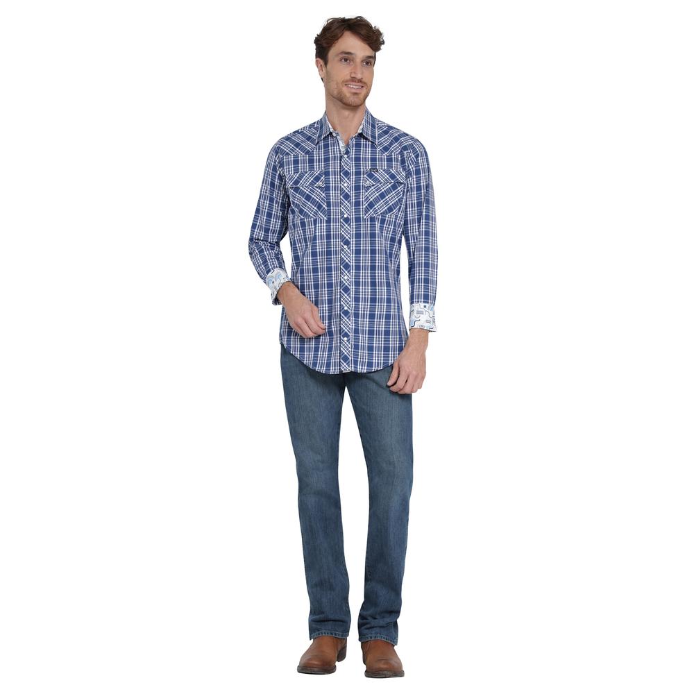 Foto 5 pulgar | Camisa Vaquera Wrangler Slim Fit Manga Larga 409 Azul