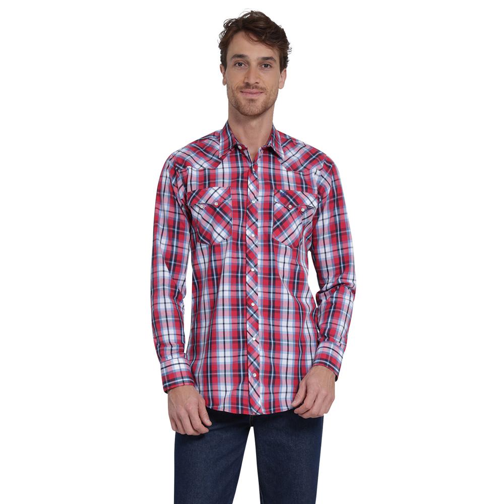 Foto 2 pulgar | Camisa Vaquera Wrangler Slim Fit Manga Larga 404 Rojo