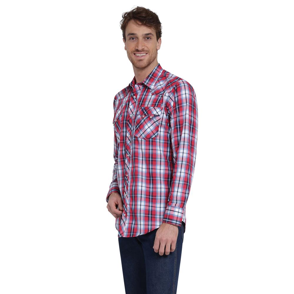 Foto 3 pulgar | Camisa Vaquera Wrangler Slim Fit Manga Larga 404 Rojo