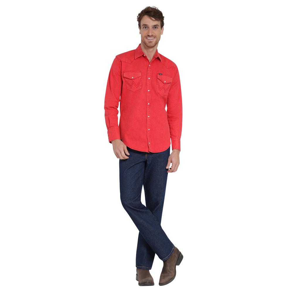 Foto 5 pulgar | Camisa Vaquera Wrangler Regular Fit Manga Larga 403 Rojo