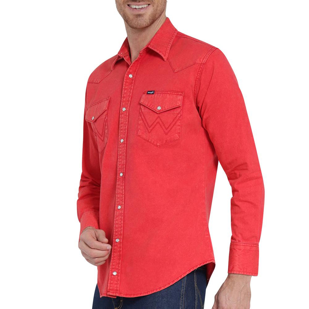 Foto 6 pulgar | Camisa Vaquera Wrangler Regular Fit Manga Larga 403 Rojo