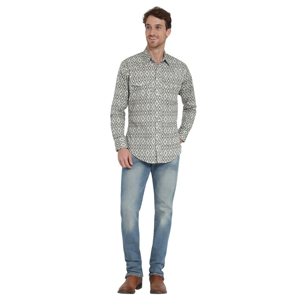 Foto 4 | Camisa Vaquera  Wrangler Regular Fit Manga Larga 408 Café para Hombre
