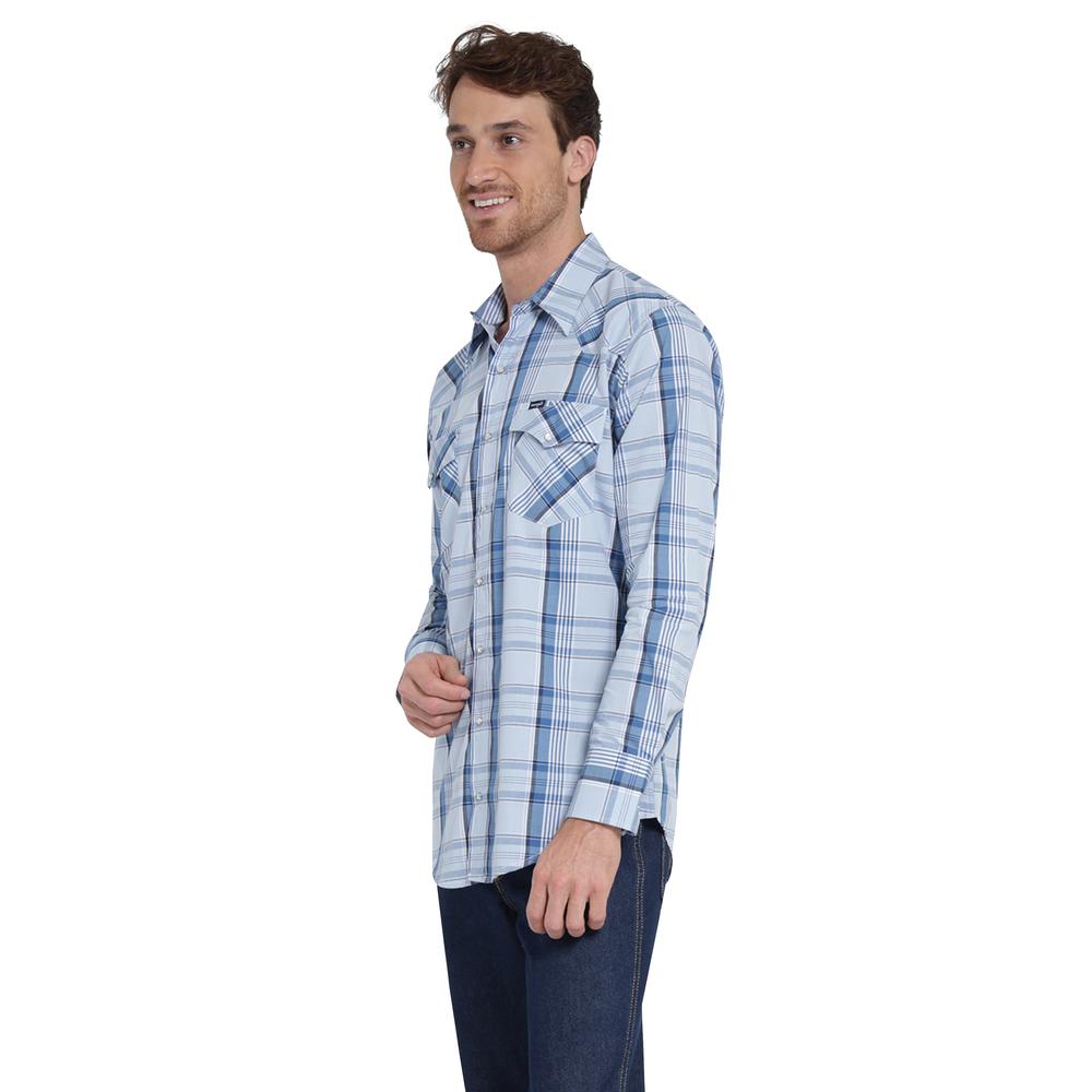 Foto 2 | Camisa Vaquera Wrangler Regular Fit Manga Larga 409 Azul