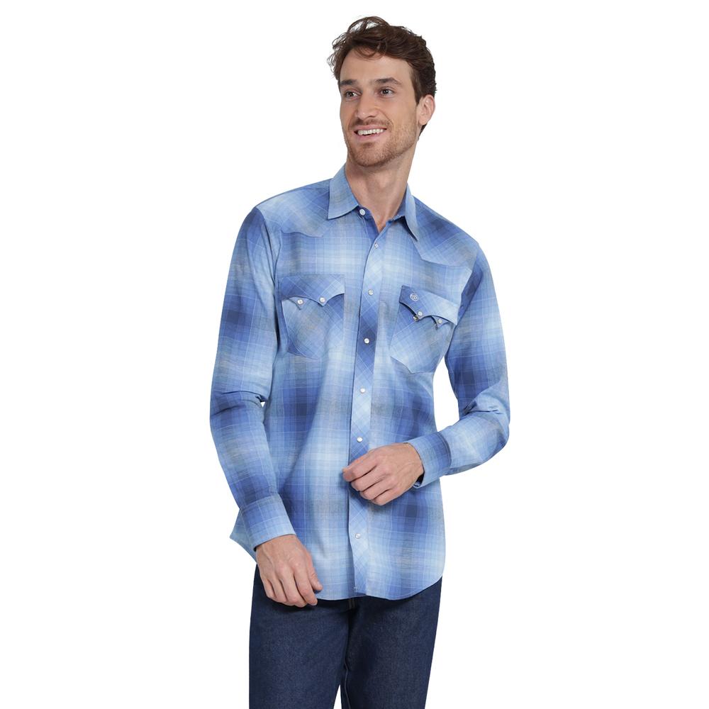 Foto 2 pulgar | Camisa Vaquera Wrangler Slim Fit Manga Larga 405 Azul