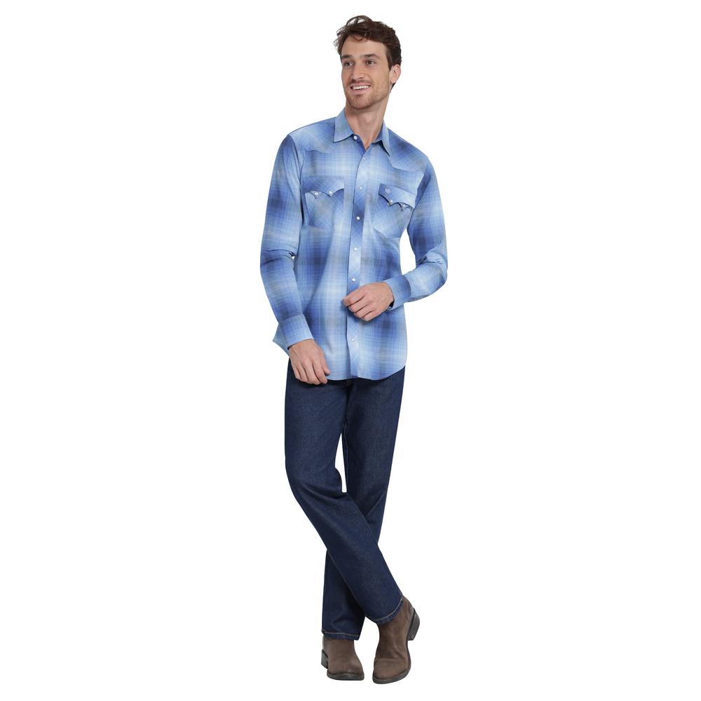 Foto 5 pulgar | Camisa Vaquera Wrangler Slim Fit Manga Larga 405 Azul