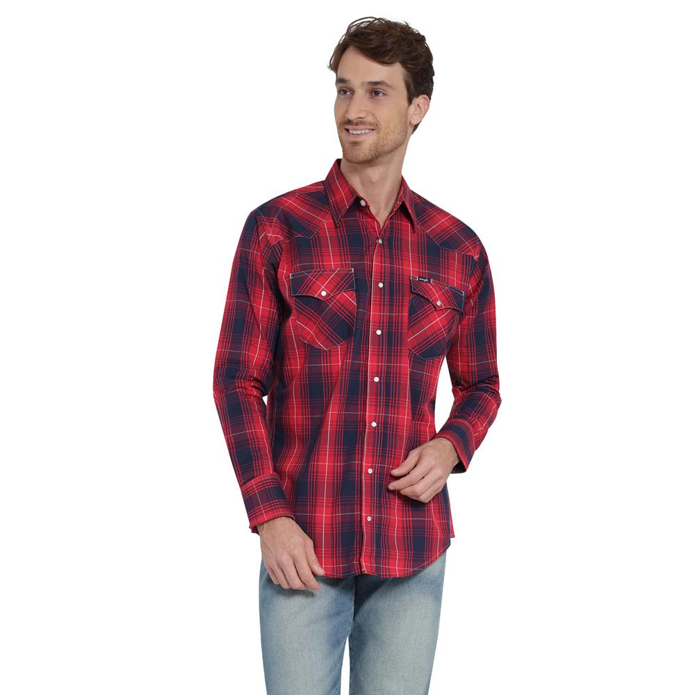 Foto 2 pulgar | Camisa Vaquera Wrangler Regular Fit Manga Larga 411 Rojo