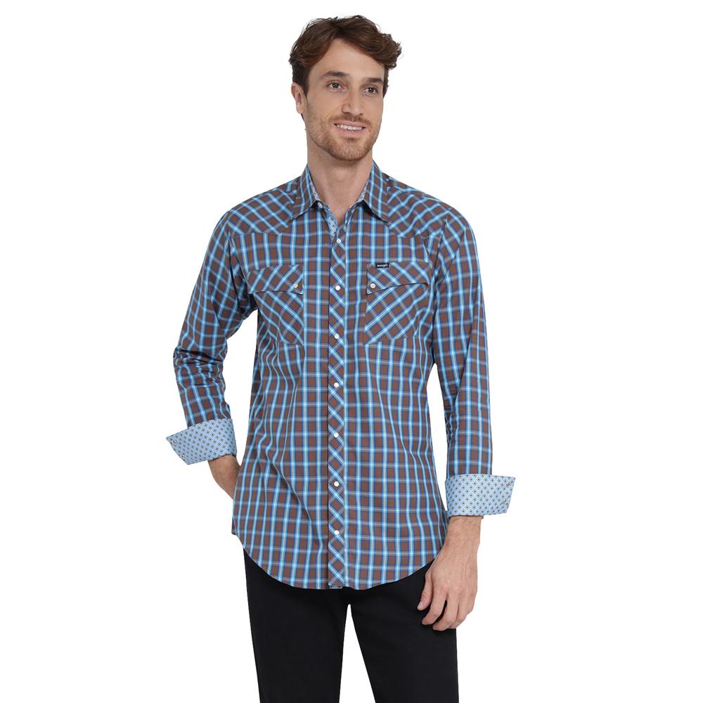 Foto 2 pulgar | Camisa Vaquera Wrangler Slim Fit Manga Larga 403 Café