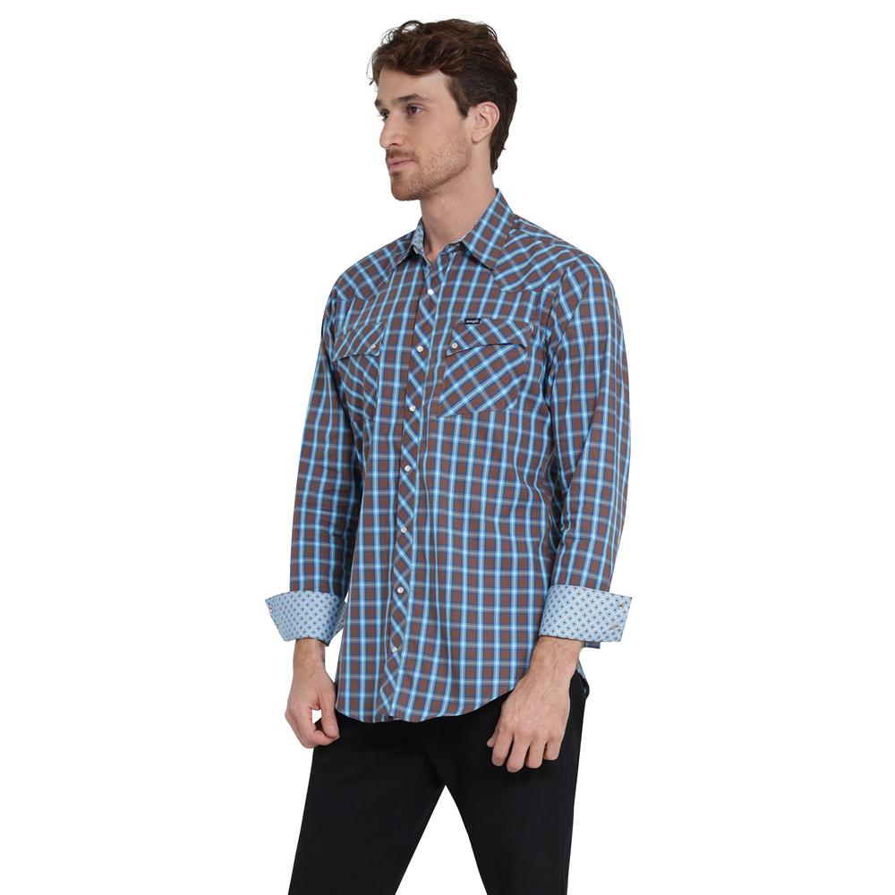 Foto 2 | Camisa Vaquera Wrangler Slim Fit Manga Larga 403 Café