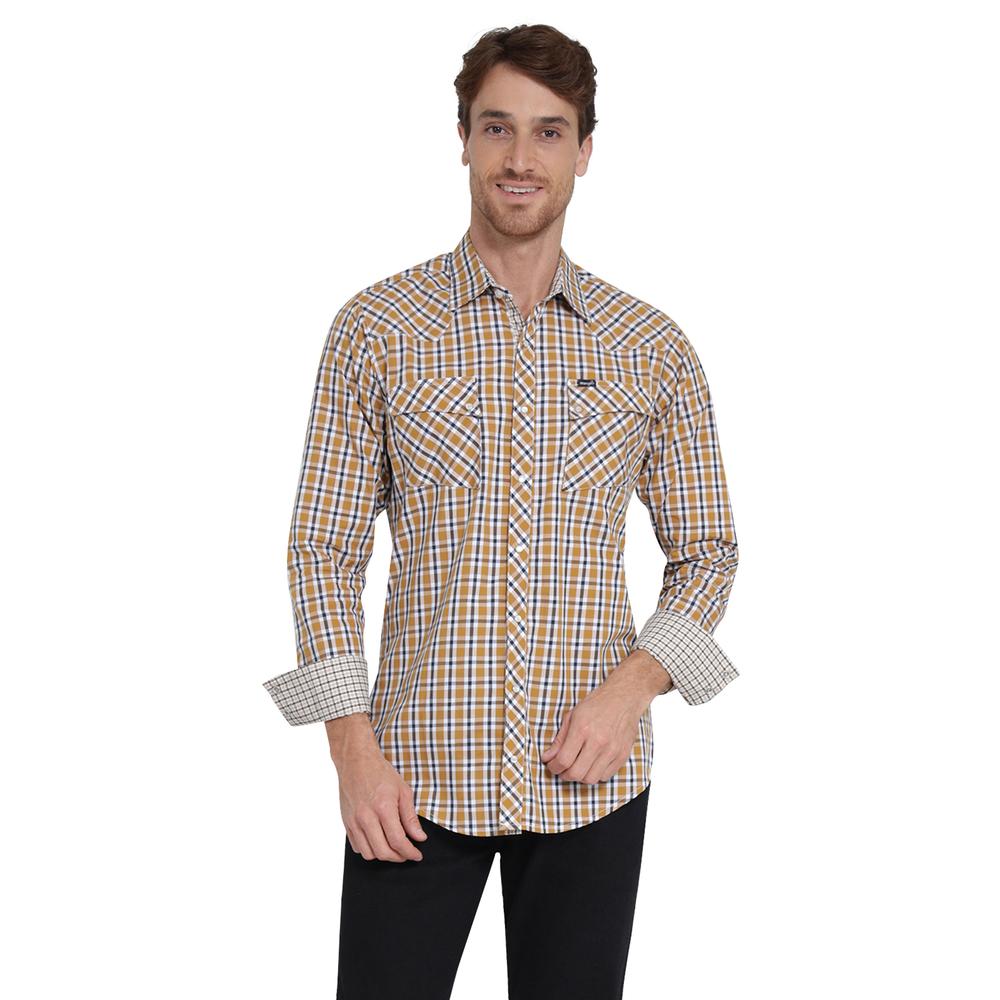 Foto 2 pulgar | Camisa Vaquera Wrangler Slim Fit Manga Larga 408 Café