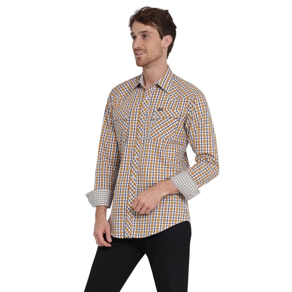 Foto 2 | Camisa Vaquera Wrangler Slim Fit Manga Larga 408 Café